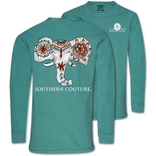 SALE Southern Couture Painted Elephant Comfort Colors Long Sleeve T-Shirt