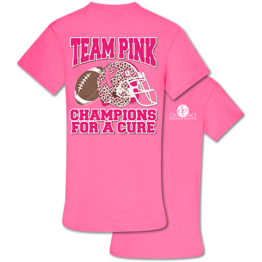 SALE Southern Couture Preppy Team Pink Football Cure Cancer T-Shirt