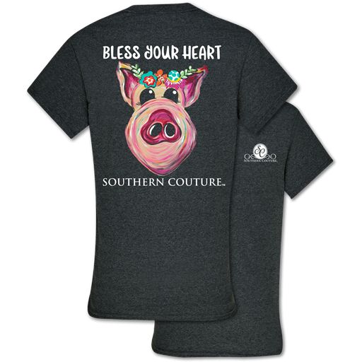 SALE Southern Couture Classic Bless Your Heart Pig T-Shirt