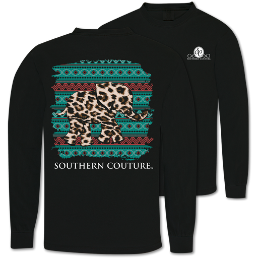 SALE Southern Couture Leopard Elephant Comfort Colors Long Sleeve T-Shirt