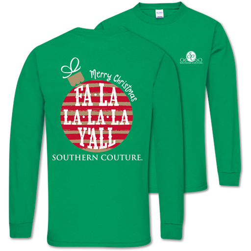 SALE Southern Couture Classic Fa La La Y&#39;All Holiday Long Sleeve T-Shirt