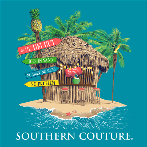 Southern Couture Classic Collection Tiki Hut Beach T-Shirt