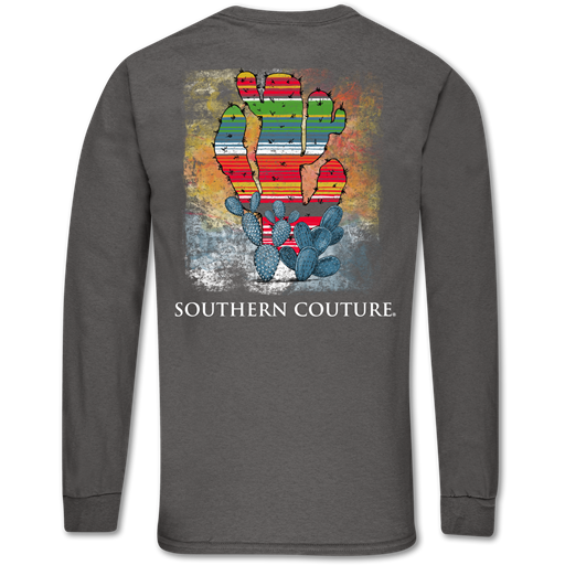 SALE Southern Couture Classic Serape Cactus Long Sleeve T-Shirt