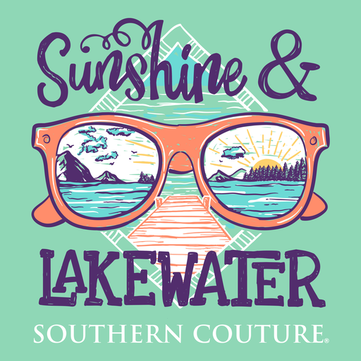 SALE Southern Couture Sunshine &amp; Lake Water Comfort Colors T-Shirt