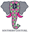 Southern Couture Preppy Elephant Chevron Pattern Comfort Colors White Girlie  Bright T Shirt - SimplyCuteTees