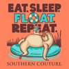 Southern Couture Eat Sleep Float Sloth Comfort Colors T-Shirt
