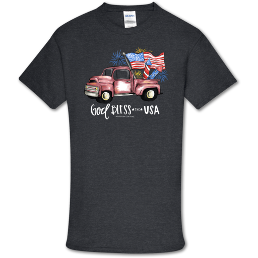 SALE Southern Couture Soft Collection God Bless the USA Truck T-Shirt