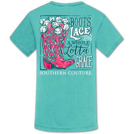 Southern Couture Boots Lace &amp; Grace Comfort Colors T-Shirt