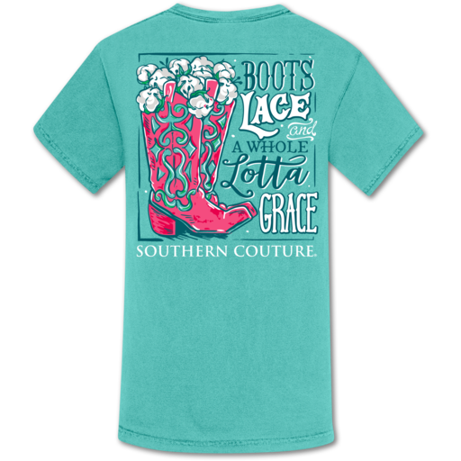 Southern Couture Boots Lace & Grace Comfort Colors T-Shirt