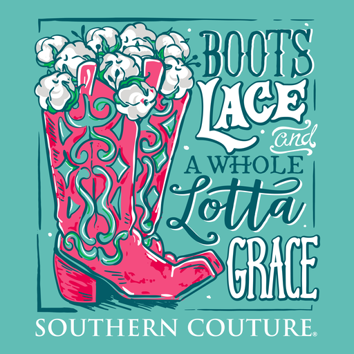 Southern Couture Boots Lace &amp; Grace Comfort Colors T-Shirt