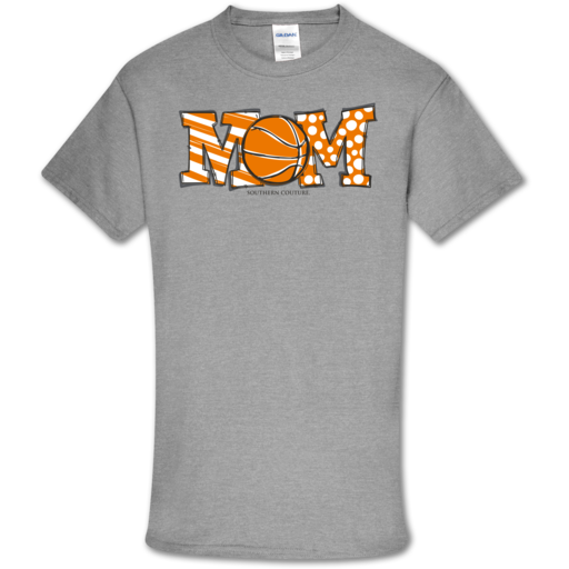 Southern Couture Soft Collection Basketball Mom front print T-Shirt