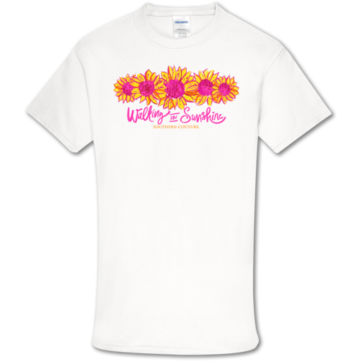 SALE Southern Couture Soft Collection Walking on Sunshine Sunflower front print T-Shirt