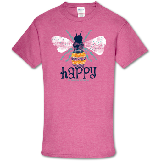 Southern Couture Soft Collection Bee Happy front print T-Shirt