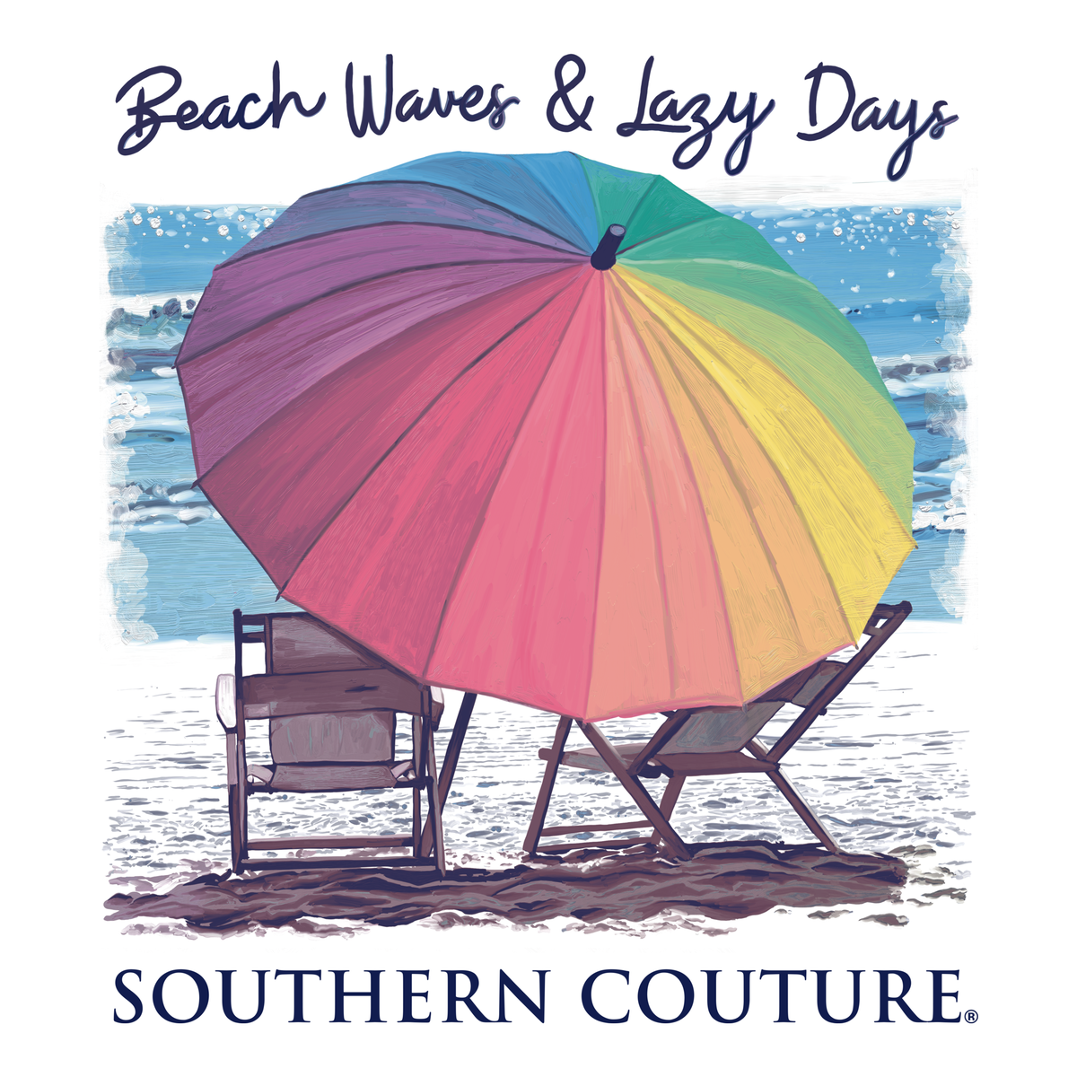 Southern Couture Classic Beach Waves Lazy Days T-Shirt