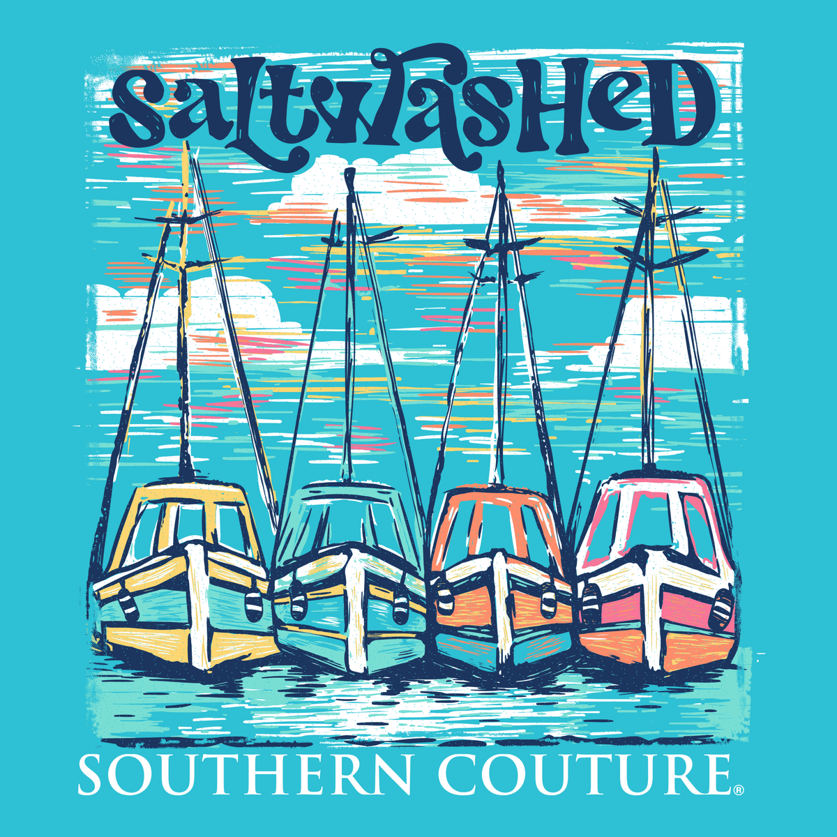 Southern Couture Saltwashed Boats Comfort Colors T-Shirt