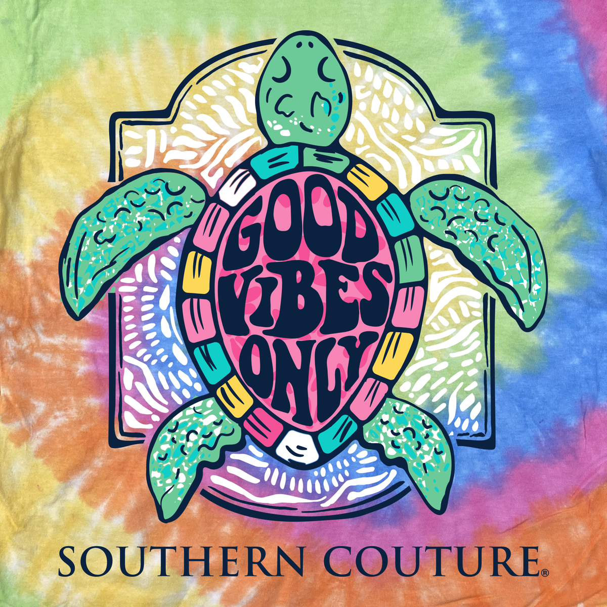 Southern Couture Tie-dye Vibes Turtle T-Shirt