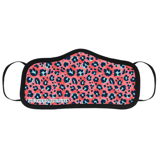 SALE Southern Couture Preppy Coral Leopard Protective Mask