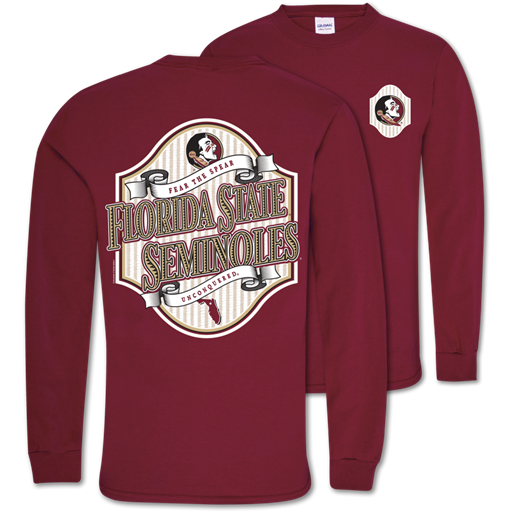 Southern Couture Classic Florida State Seersucker Long Sleeve T-Shirt