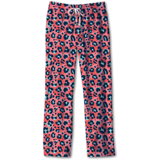 Southern Couture Preppy Coral Leopard Lounge Pants SimplyCuteTees