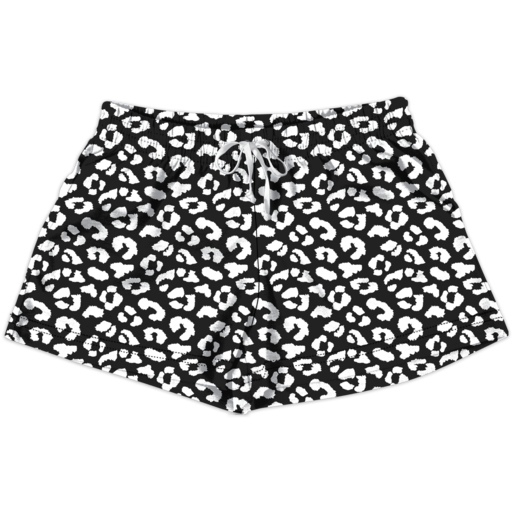 Southern Couture Black/White Leopard Lounge Shorts