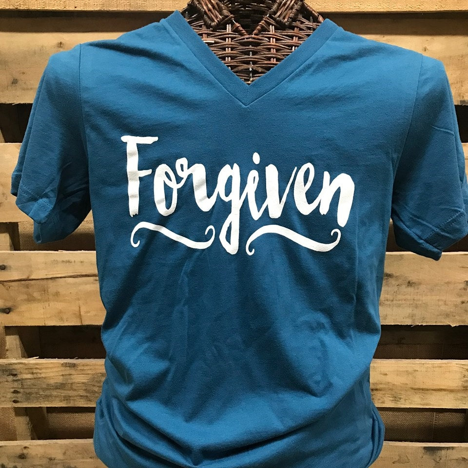 Southern Chics Apparel Forgiven V-Neck Canvas Girlie Bright T Shirt