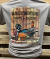Backwoods Born &amp; Raised Wood Duck Mallard Bright Unisex T Shirt