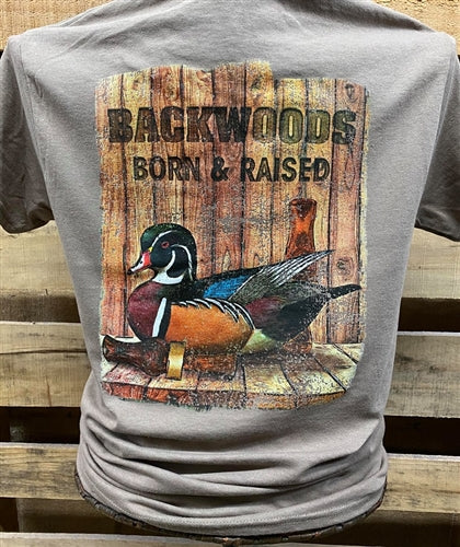 Backwoods Born & Raised Wood Duck Mallard Bright Unisex T Shirt
