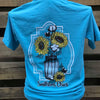 Southern Chics Cotton Mason Jar Sunflowers Comfort Colors Bright Girlie T Shirt