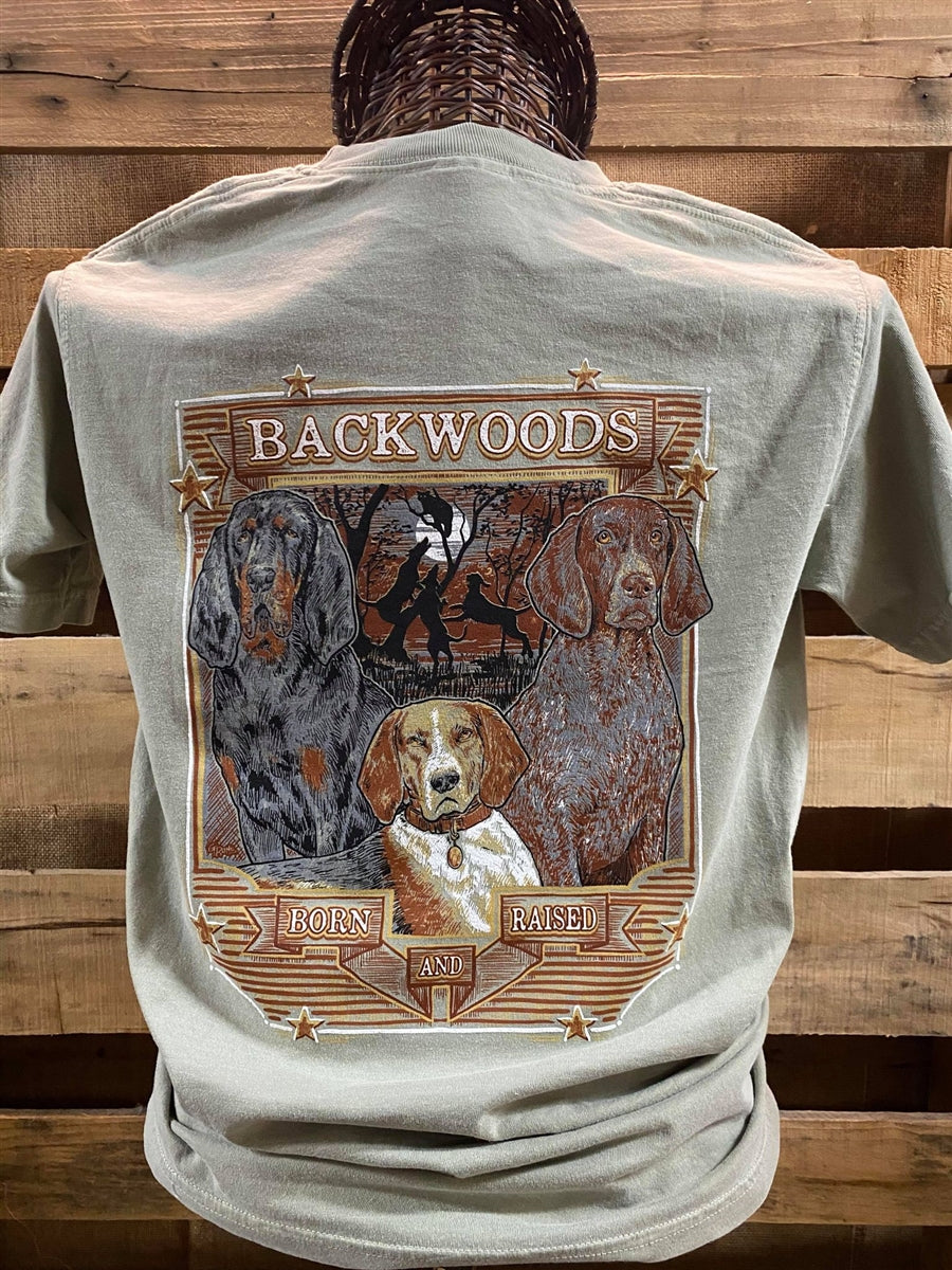 Backwoods Born & Raised Coon Dog Comfort Colors Bright Unisex T Shirt