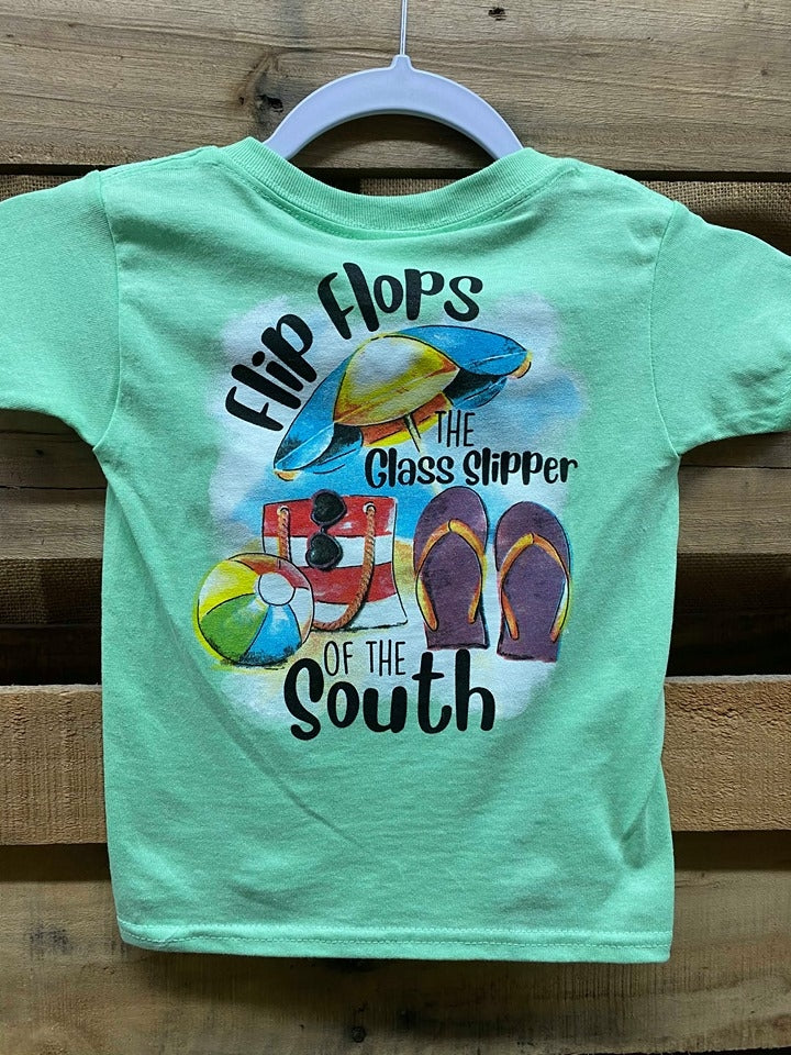 Southern Chics Funny Flip Flops Glass Slipper of the South Toddler Youth Bright T Shirt