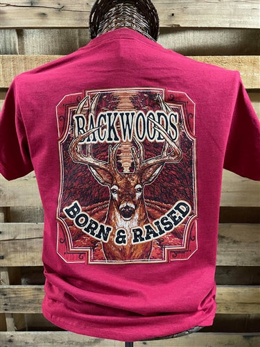 Backwoods Born &amp; Raised Deer Comfort Colors Unisex Bright T Shirt