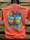 Southern Chics Apparel Feeling Salty Beach Girlie Comfort Colors Bright T Shirt