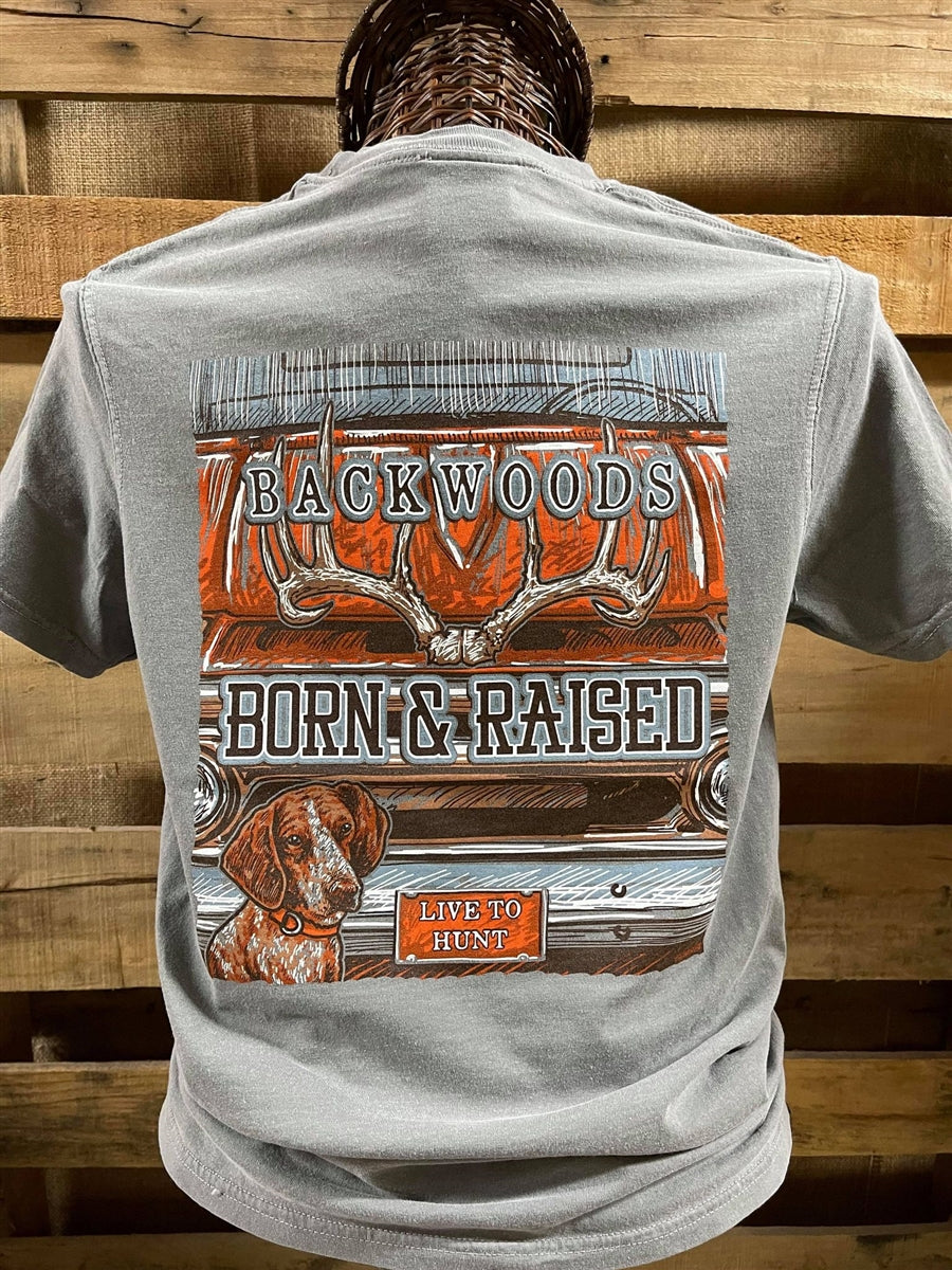 Backwoods Born & Raised Live to Hunt Comfort Colors Unisex Bright T Shirt