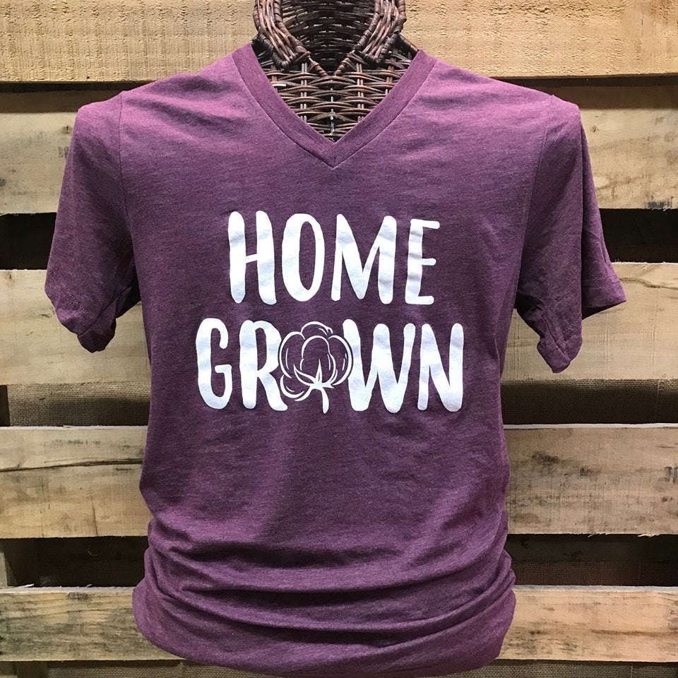 Southern Chics Apparel Home Grown Cotton V-Neck Canvas Girlie Bright T Shirt