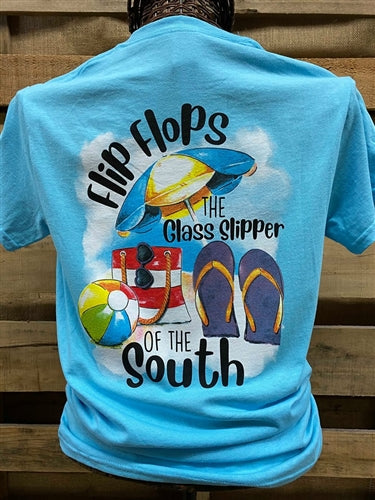 Southern Chics Flip Flops Glass Slippers Comfort Colors T-Shirt