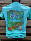 Southern Chics Let the Adventure Begin Canoe Comfort Colors Girlie Bright T Shirt