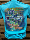 Southern Chics Apparel Life&#39;s Just Right with a Beach in Sight Comfort Colors Bright T Shirt