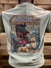 Backwoods Born &amp; Raised Tractor Dog Comfort Colors Bright Unisex T Shirt