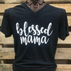 SALE Southern Chics Apparel Blessed Mama Mom V-Neck Canvas Girlie Bright T Shirt