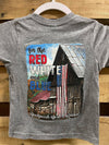 Backwoods Born &amp; Raised Red White and Blue USA Barn Unisex Toddler Youth T Shirt