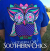 SALE Southern Chics Charming Preppy Owl Bow Girlie Long Sleeve Bright T Shirt