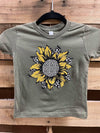 Southern Chics Leopard Sunflower Toddler Youth Bright T Shirt