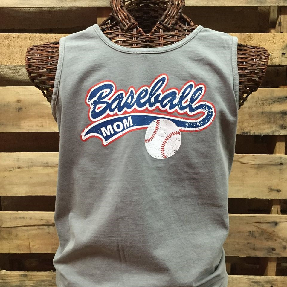 SALE Southern Chics Comfort Colors Baseball Mom Girlie Bright T Shirt Tank Top