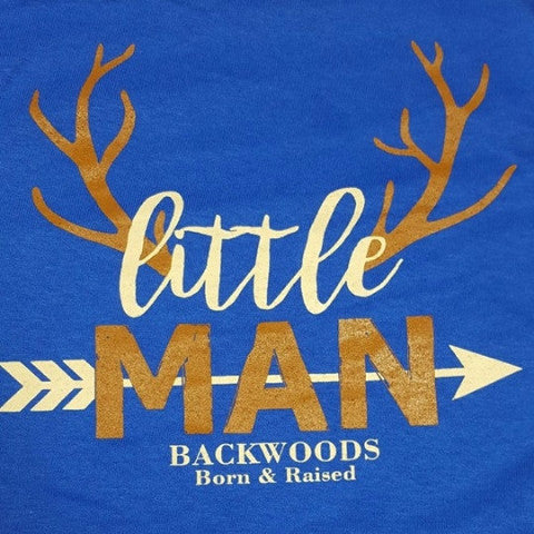 Backwoods Born & Raised Lil Man Deer Arrow Bright Unisex Toddler Youth T Shirt - SimplyCuteTees