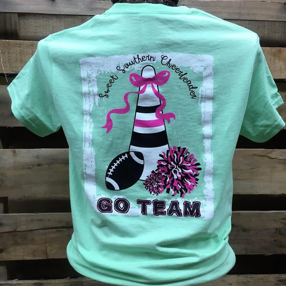 Southern Chics Sweet Southern Cheerleader Cheer Go Team Football Girlie Bright T Shirt