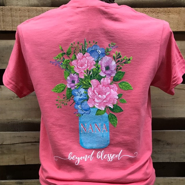 Southern Chics Nana Beyond Blessed Flowers Hammer T Shirt
