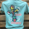 Southern Chics Too Blessed to be Stressed Cross Christian Girlie Bright T Shirt