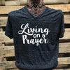 Southern Chics Apparel Living On a Prayer V-Neck Canvas Girlie Bright T Shirt