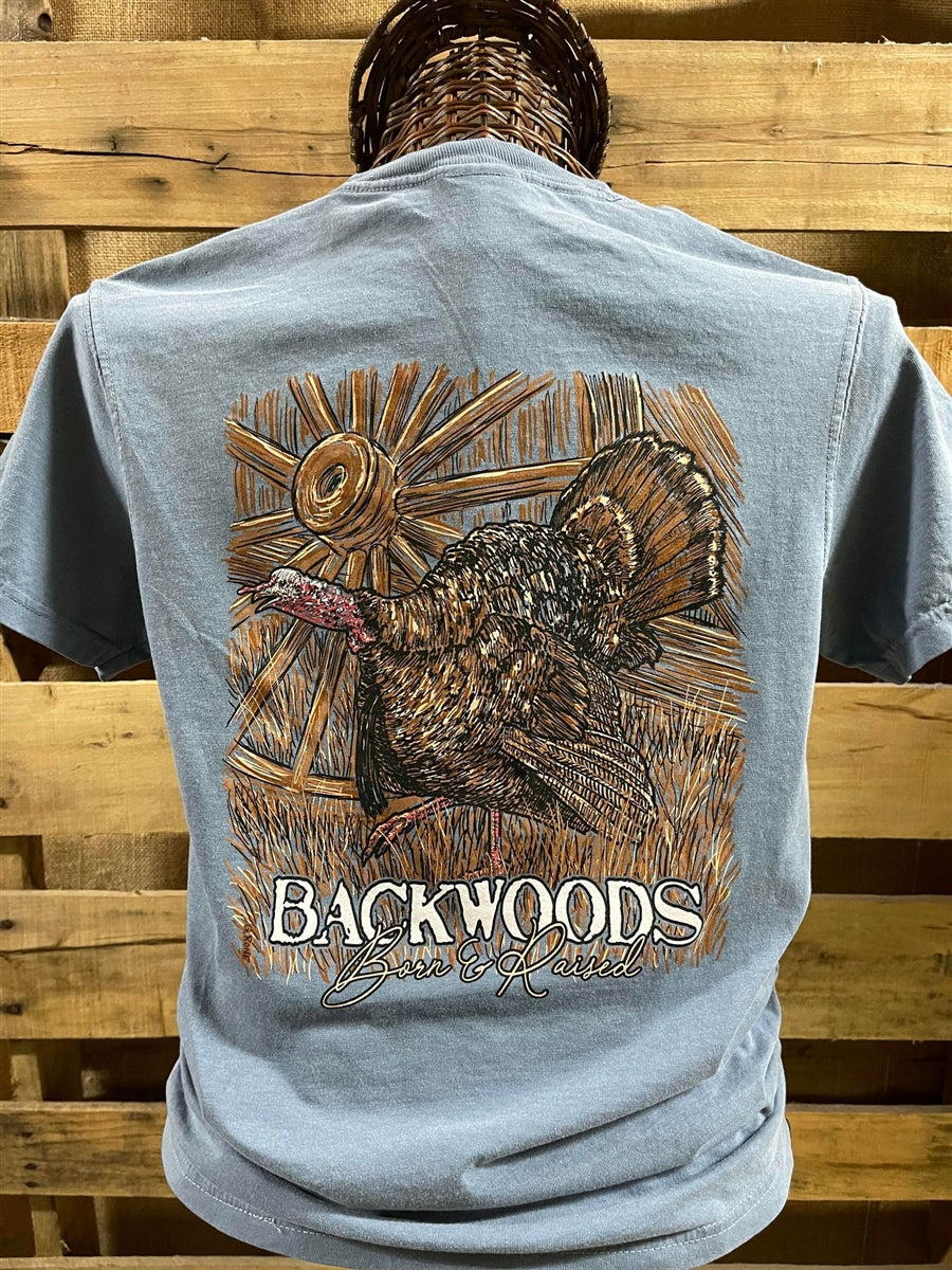Backwoods Born & Raised Turkey Country Comfort Colors Bright Unisex T Shirt