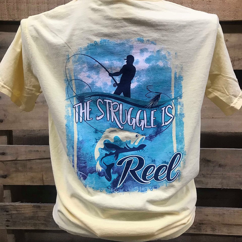 South Waters Comfort Colors The Struggle is Reel Fish Unisex